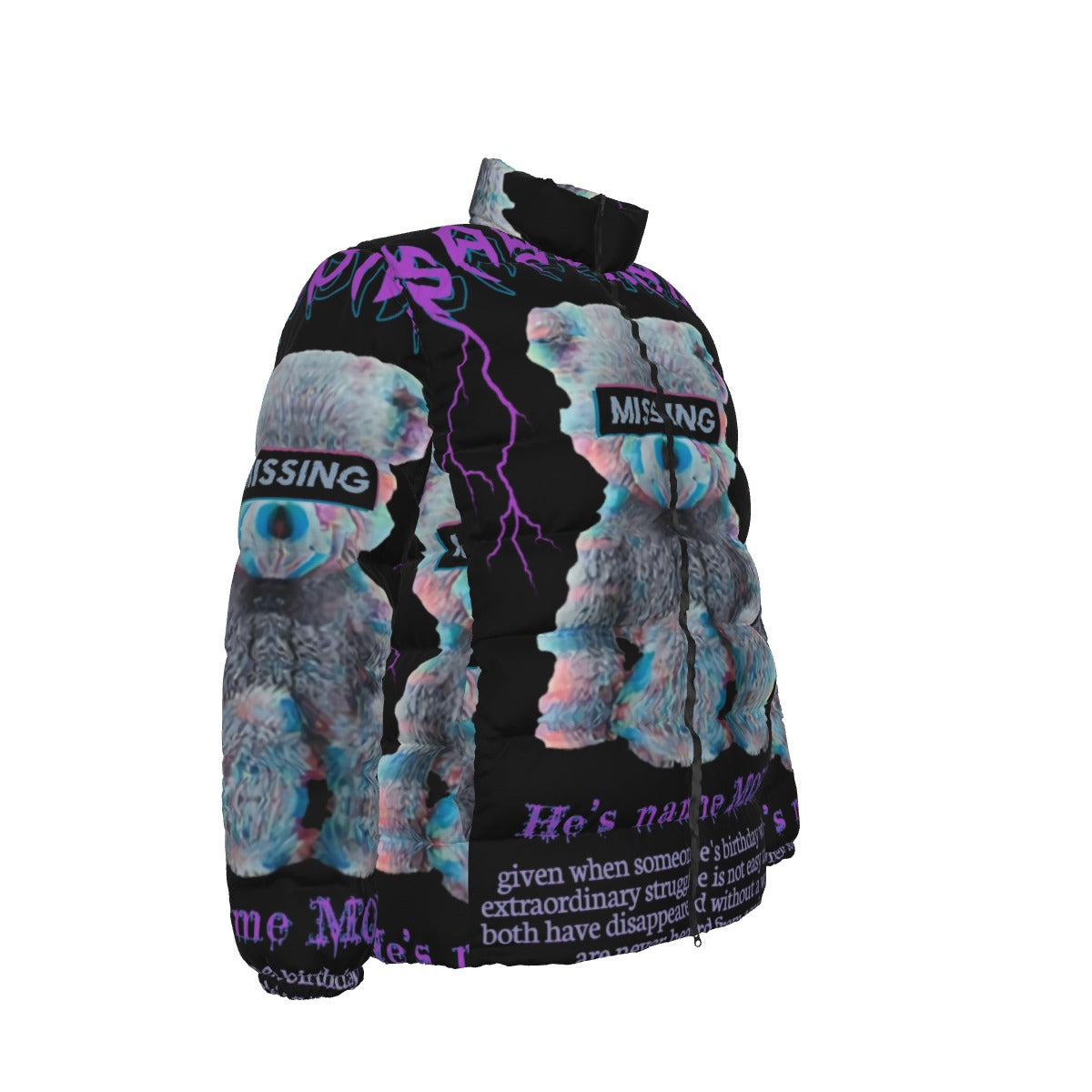 All-Over Print Unisex Stand collar slim down jacket