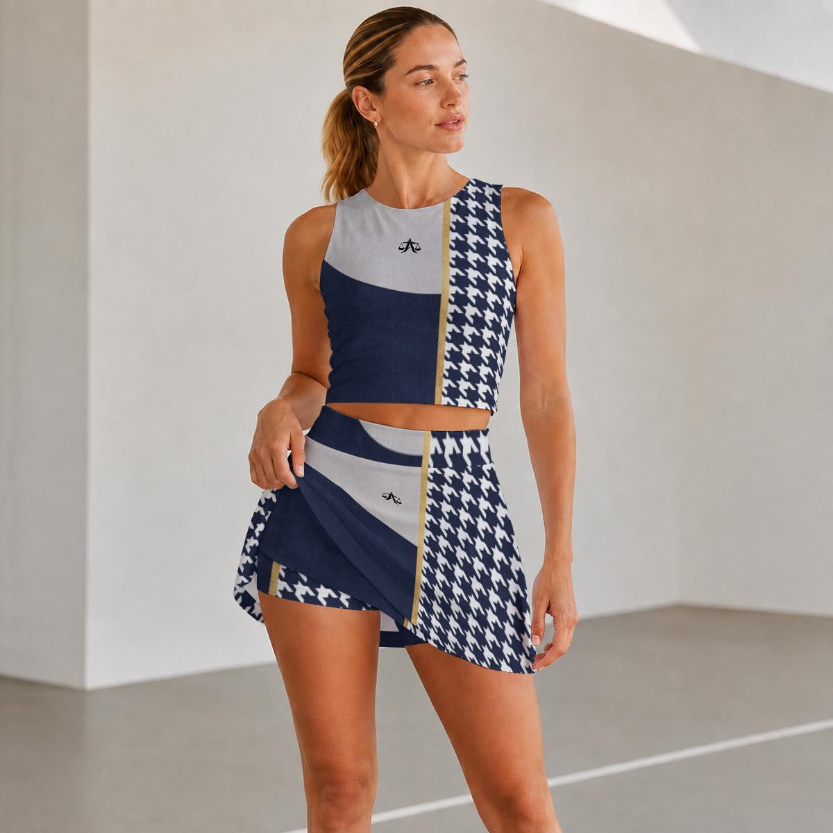 A.MP Court Luxe Skirt Set — skirt layer detail