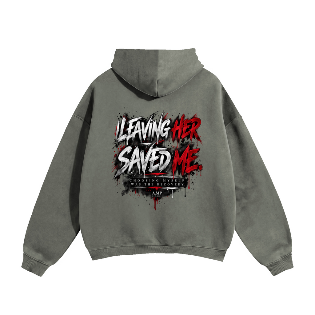 A.MP Leaving Her Saved Me oversized fleeced hoodie alternate product view