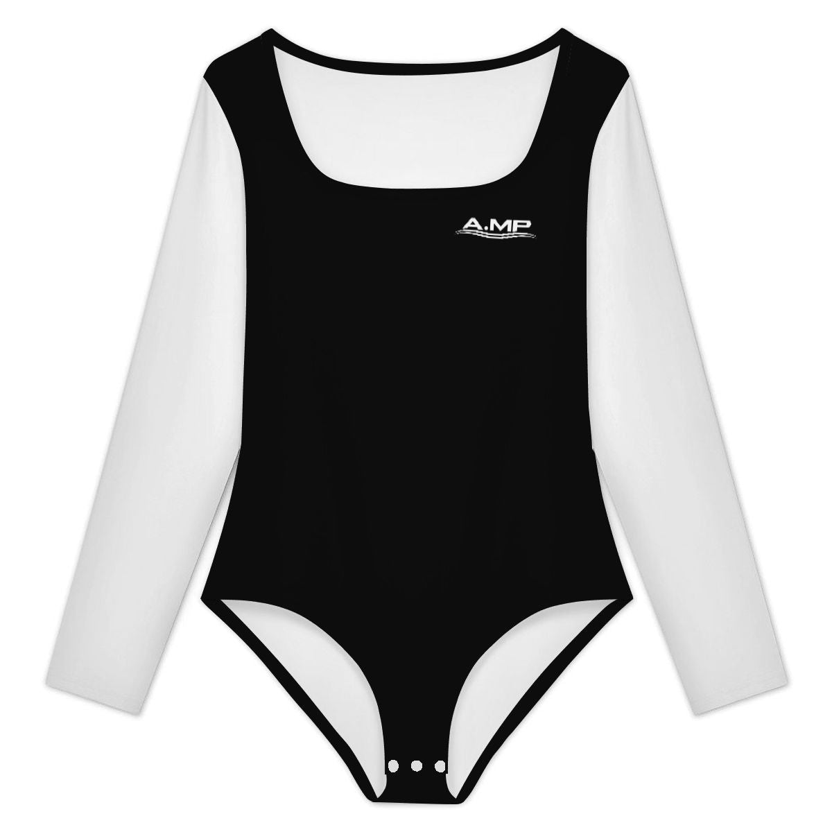 A.MP women's square neck long sleeve bodysuit