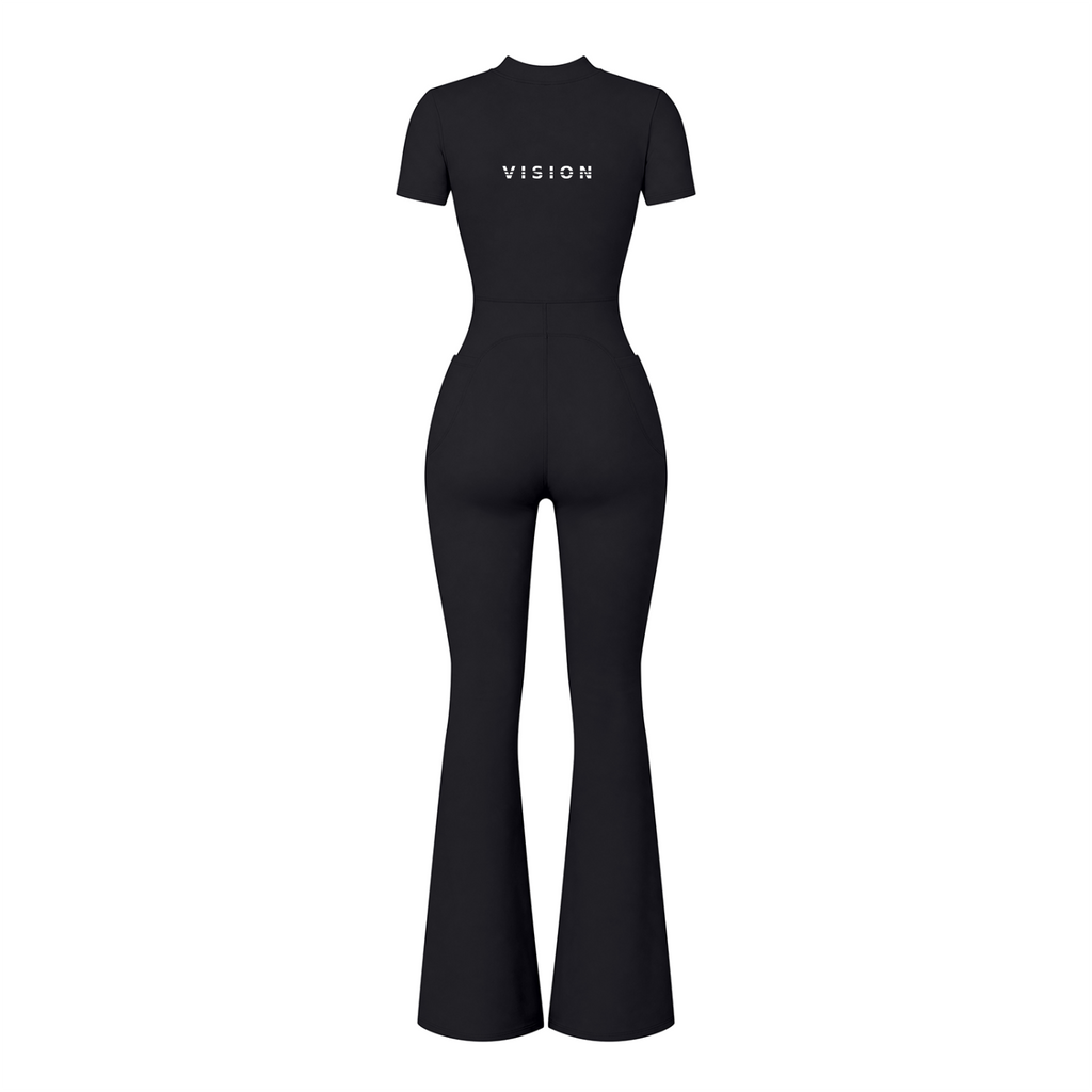 A.MP - Women’s Vision Tight Flared Leg Quarter-Zip Jumpsuit