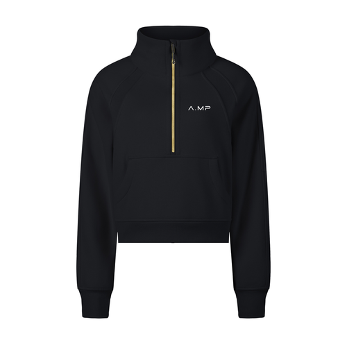 A.MP Cropped Half-Zip Sweatshirt — front view