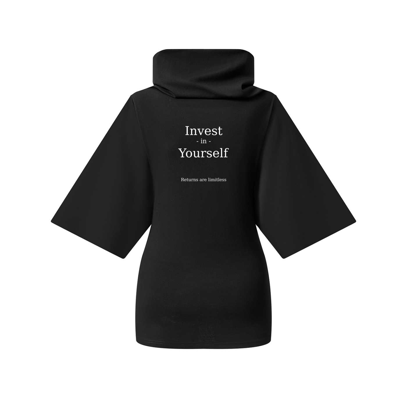 A.MP Women's Premium Oversized Turtleneck Batwing T-Shirt | Luxury Heavyweight Cotton Top