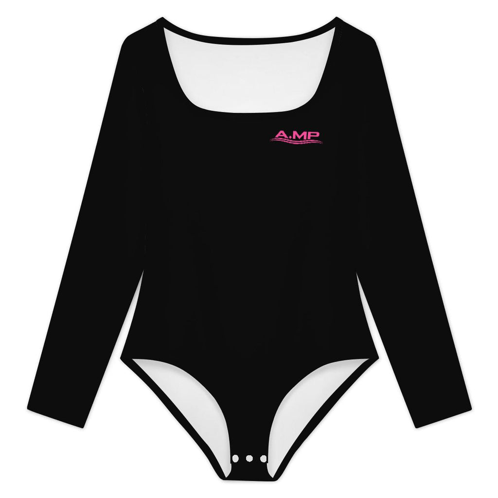 A.MP women's square neck long sleeve bodysuit