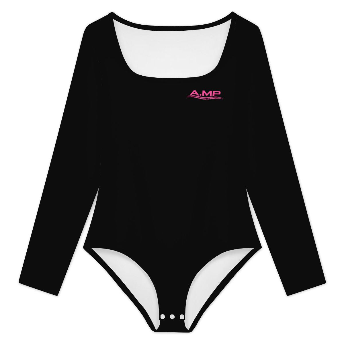 A.MP women's square neck long sleeve bodysuit