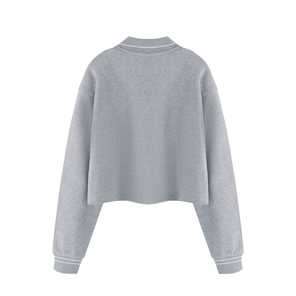 A.MP Cropped Collared Sweatshirt — collar detail