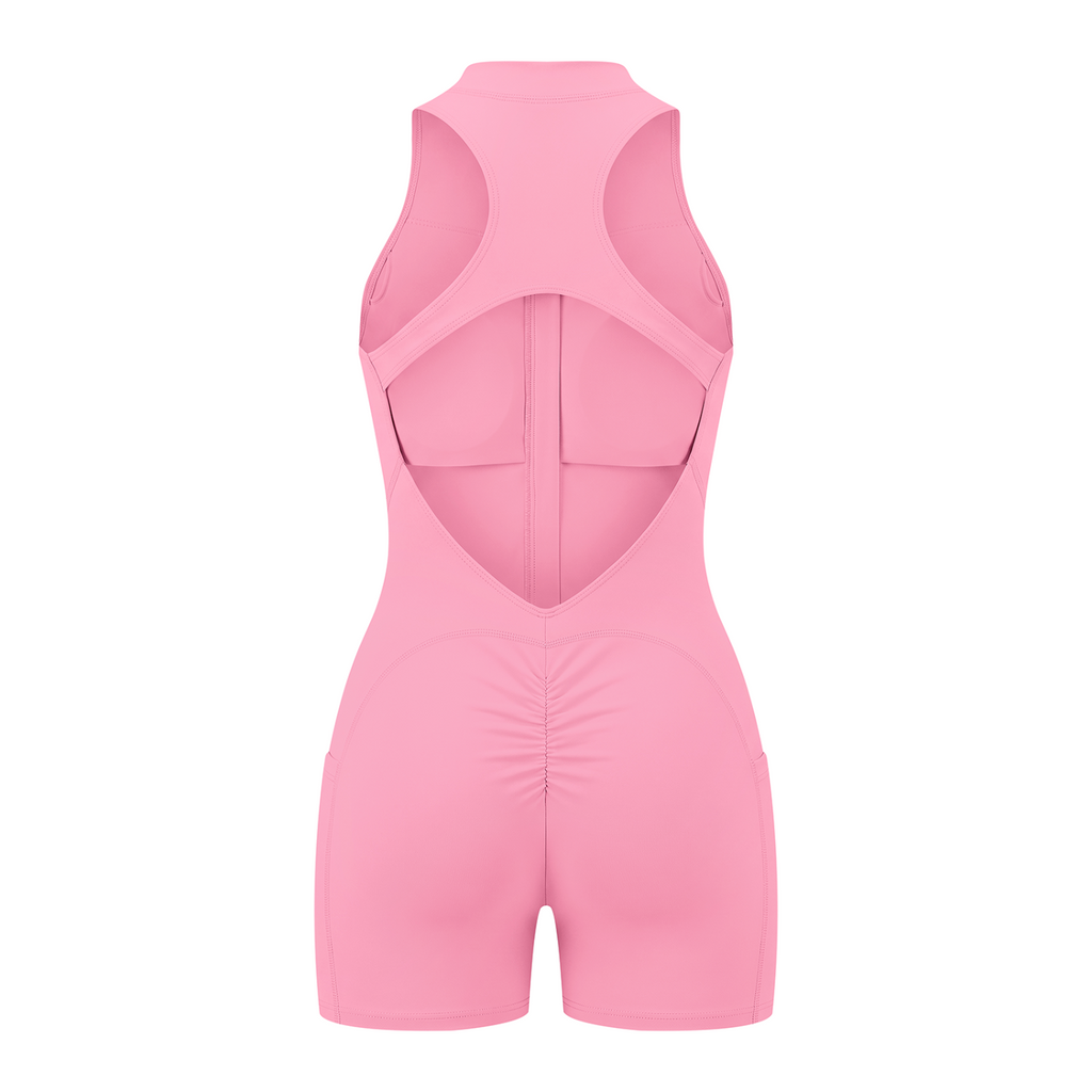A.MP Women's Quarter-Zip Yoga Romper — black colour option