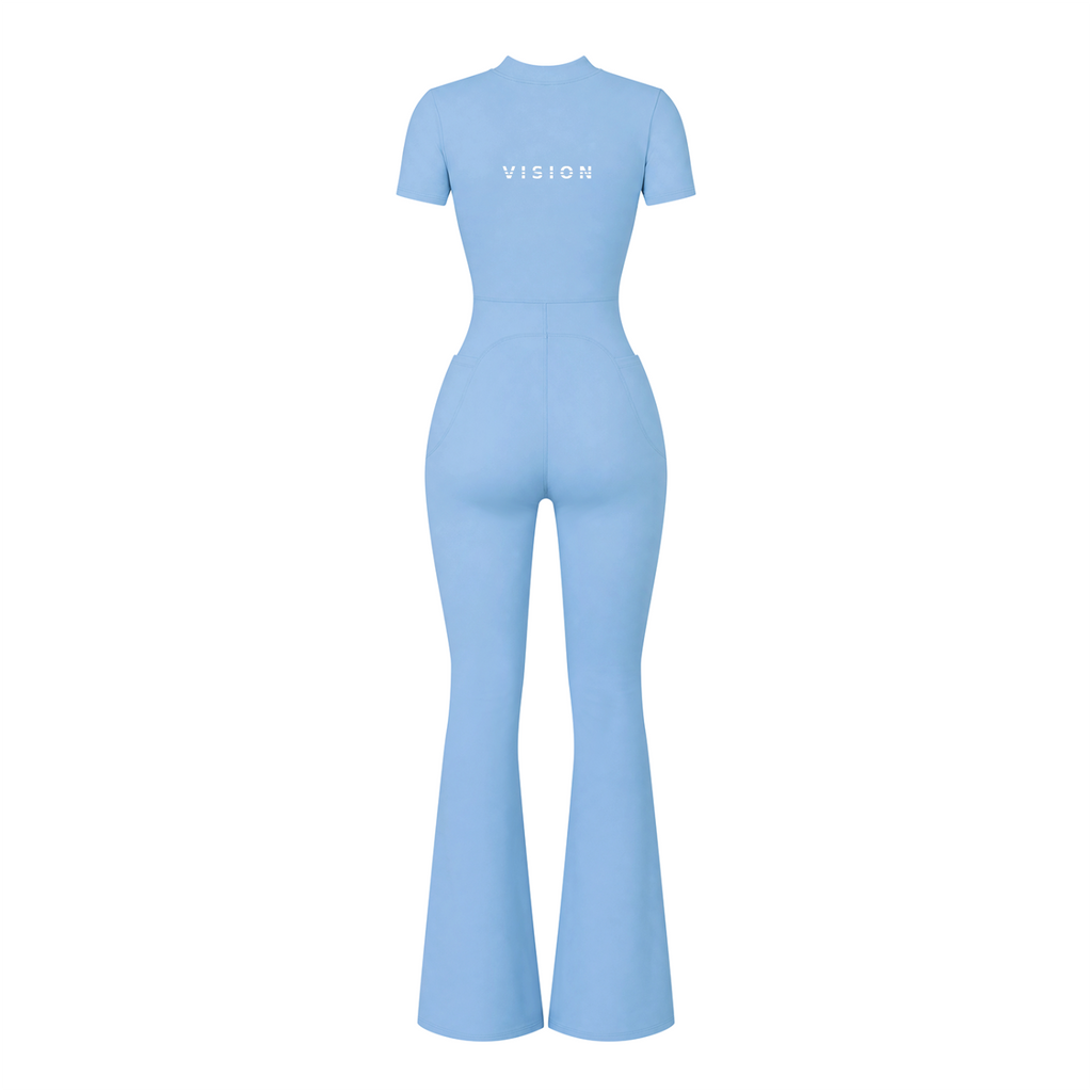 A.MP - Women’s Vision Tight Flared Leg Quarter-Zip Jumpsuit
