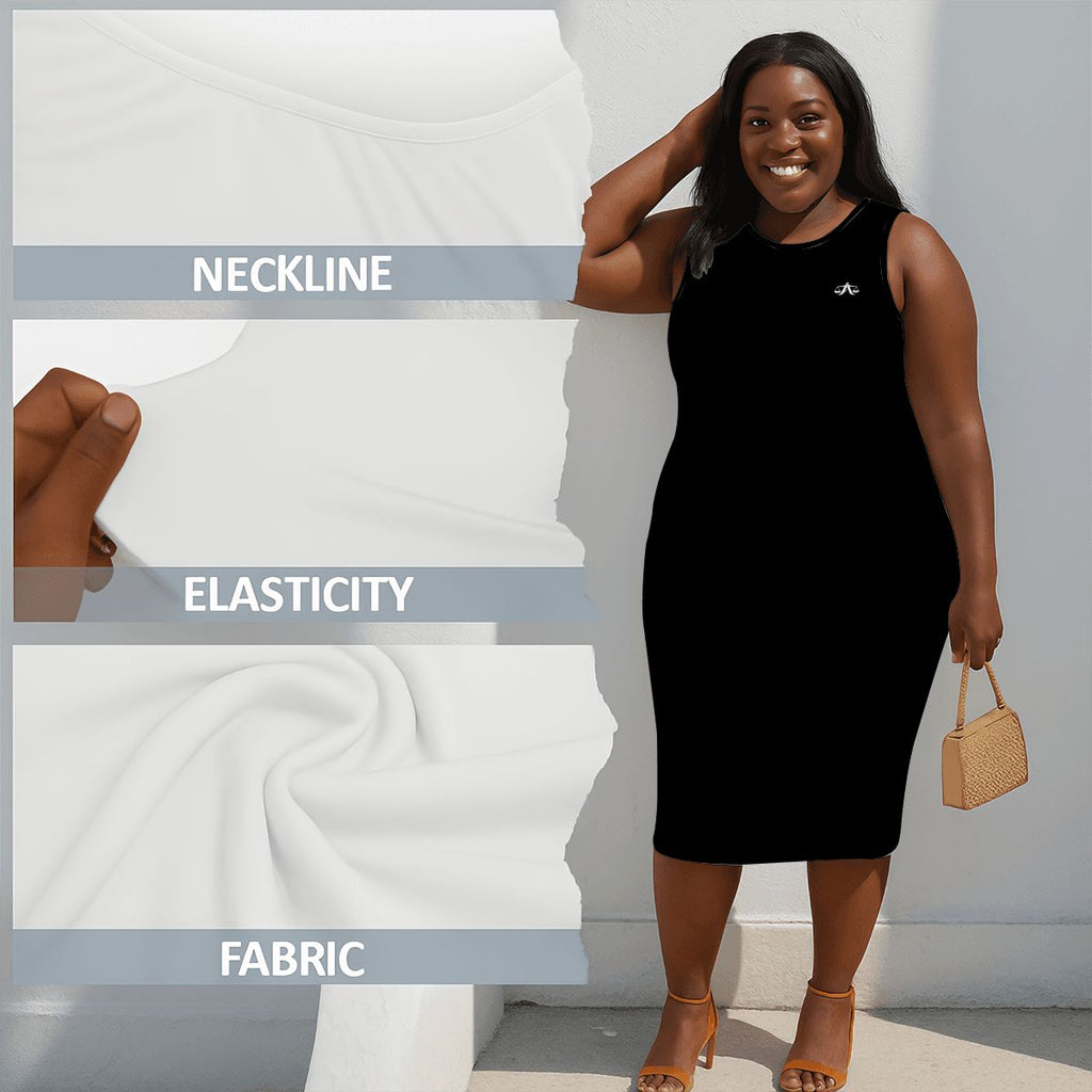 A.MP Plus Size Sleeveless Bodycon Dress — side view