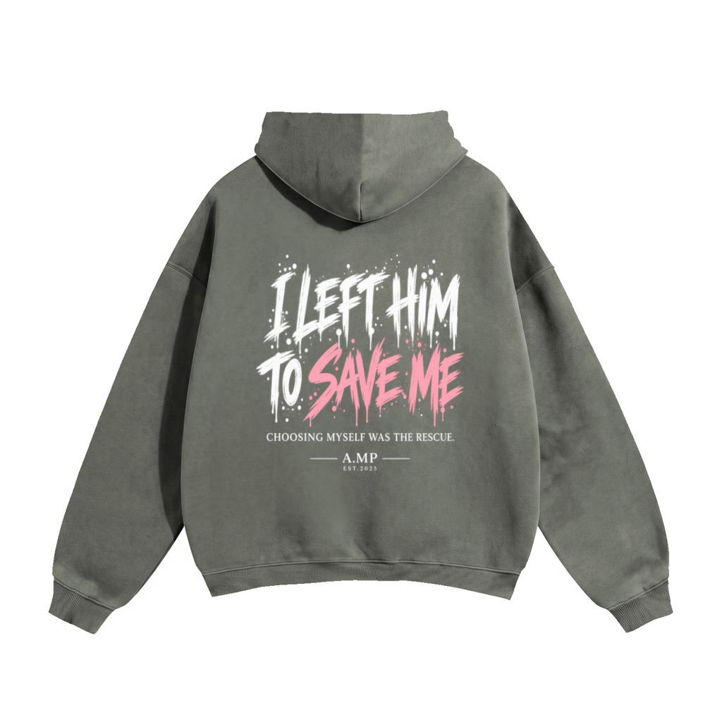 A.MP Left Him To Save Me oversized fleeced hoodie alternate product view