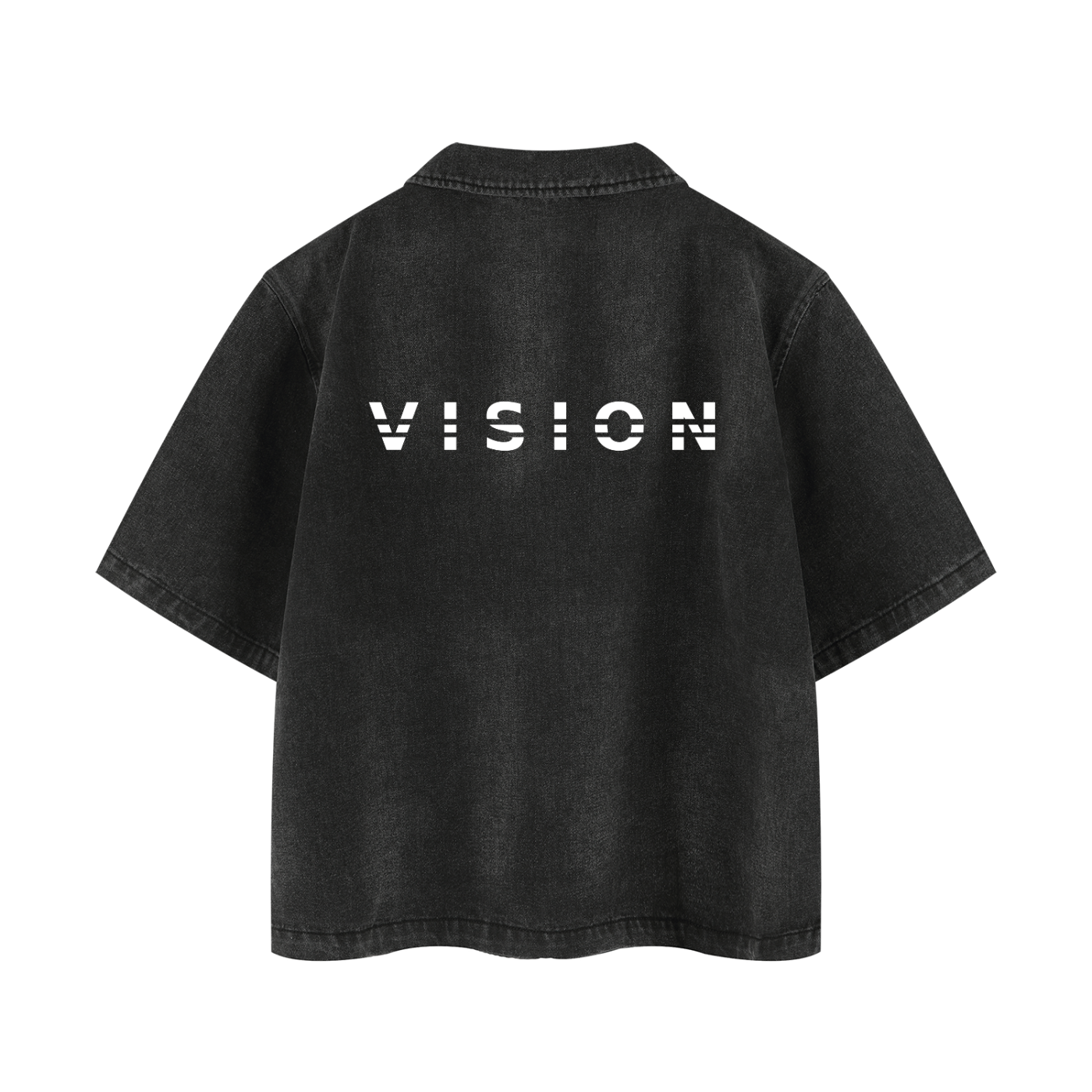 A.MP - Vision Vintage Washed Full-Zip Denim Shirt