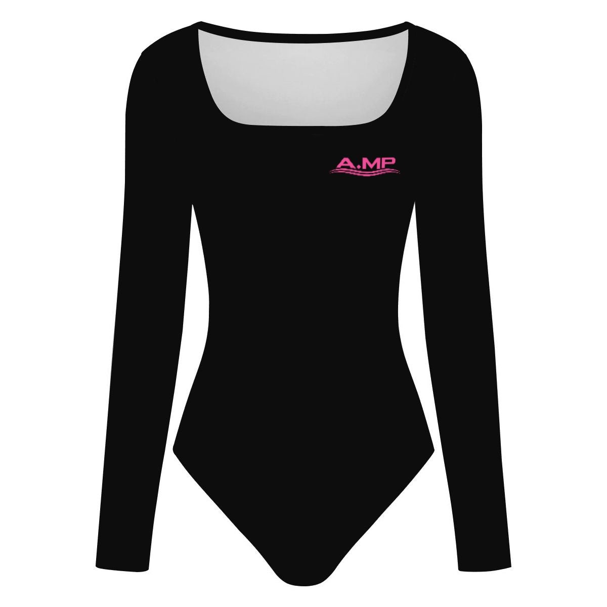 A.MP women's square neck long sleeve bodysuit
