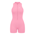 A.MP Women's Quarter-Zip Yoga Romper — coffee colour option