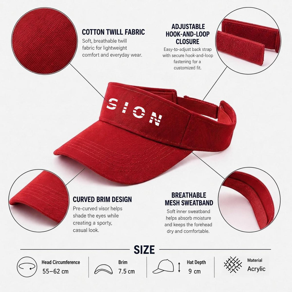 Embroidery Open-Top Visor