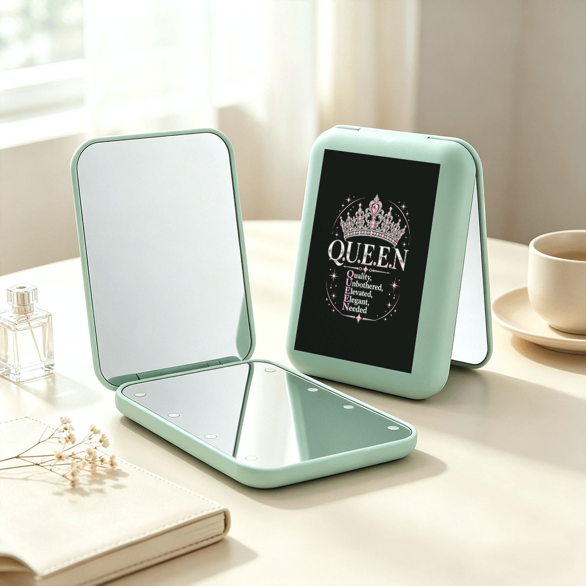 A.MP LED compact folding makeup mirror