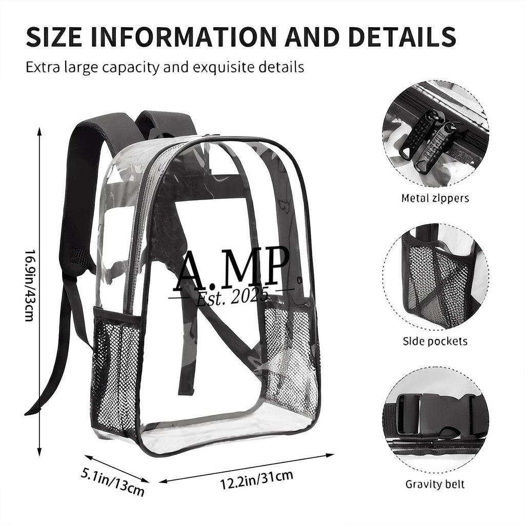 A.MP Clear Essentials Backpack — interior view