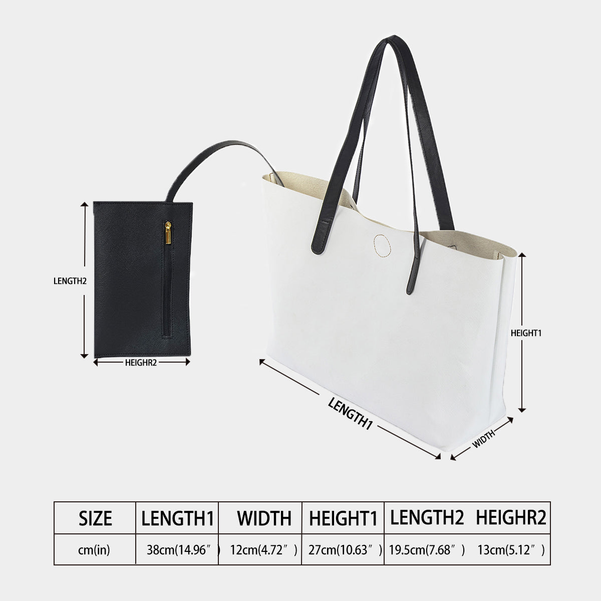 A.MP - Shopping Tote Bag With Black Mini Purse