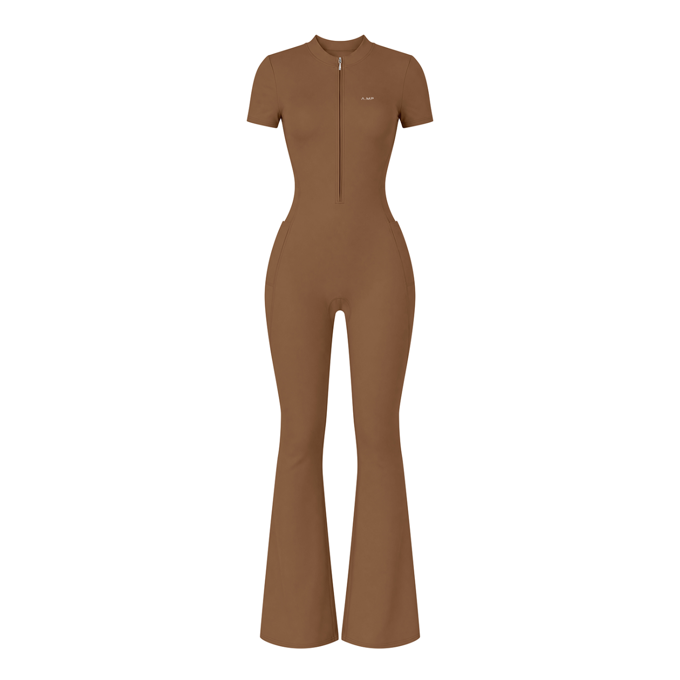 A.MP - Women’s Vision Tight Flared Leg Quarter-Zip Jumpsuit