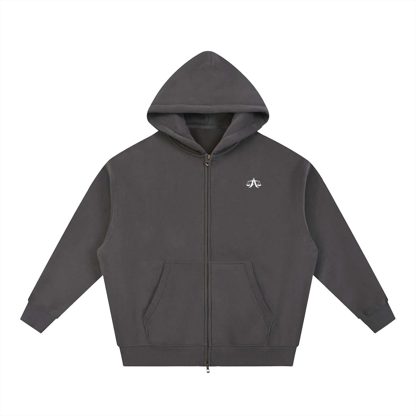A.MP Essential Oversized SAGE Signature Zip Hoodie | 345GSM Heavyweight Unisex Streetwear