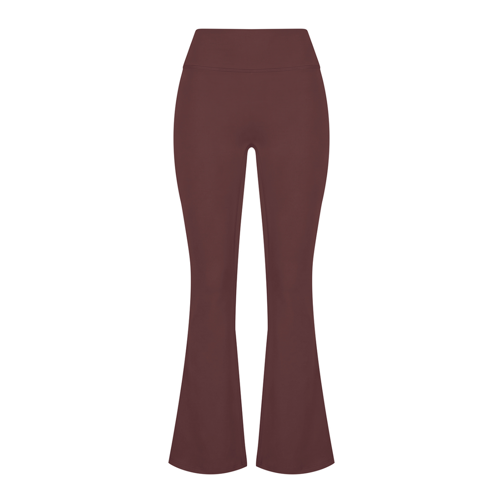 A.MP Women's A Scale High Rise Flared Leggings — fit detail