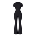 A.MP - Women’s Vision Tight Flared Leg Quarter-Zip Jumpsuit