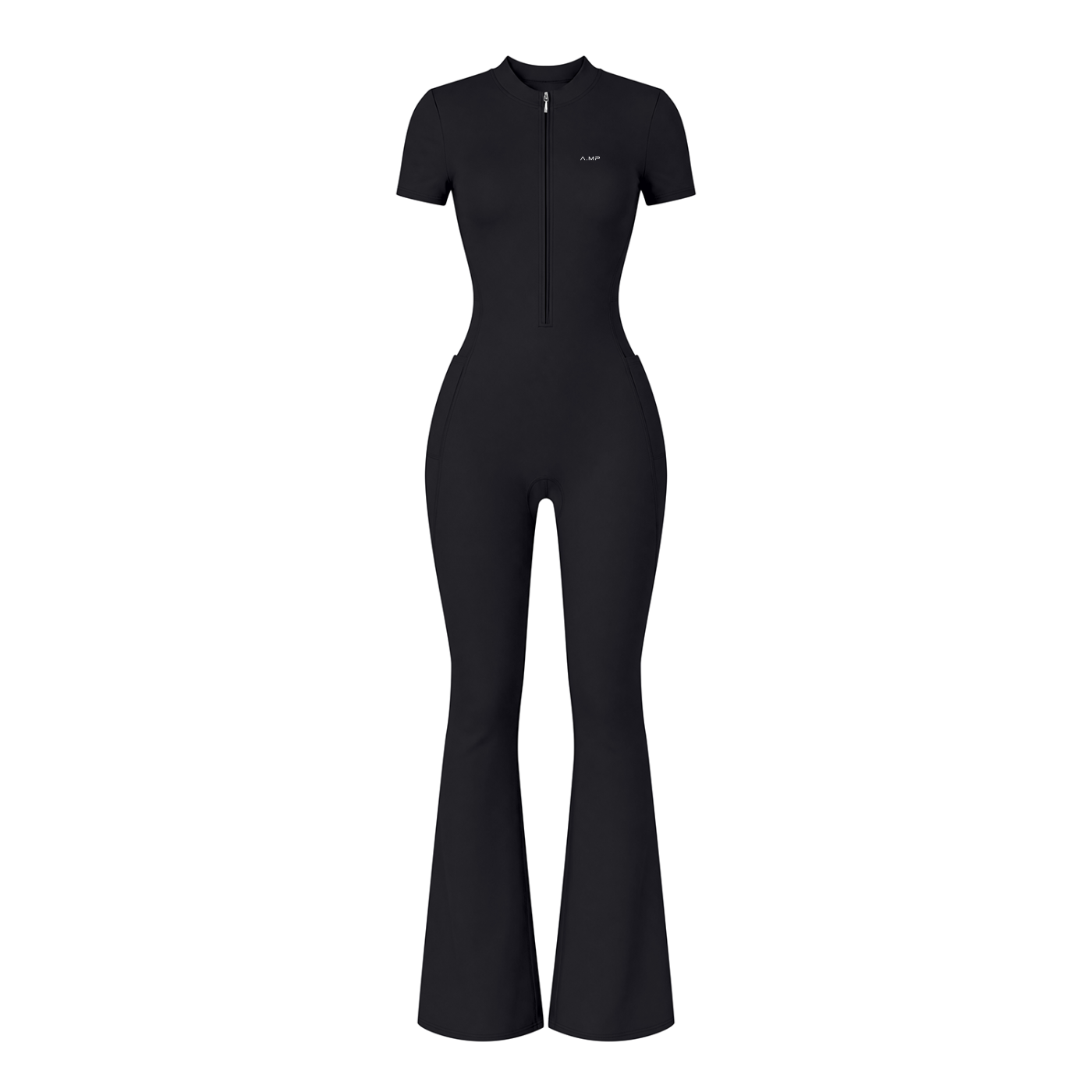 A.MP - Women’s Vision Tight Flared Leg Quarter-Zip Jumpsuit