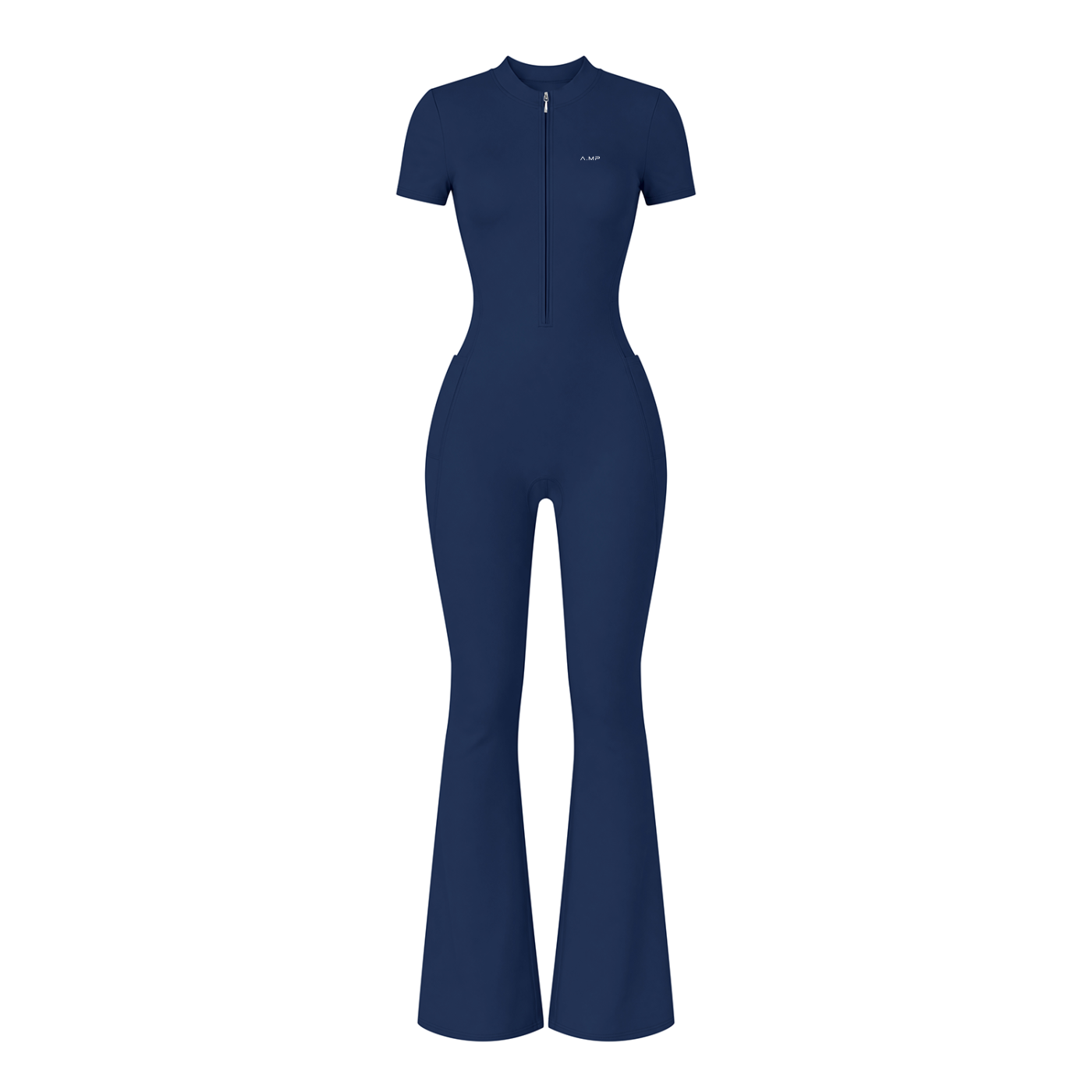 A.MP - Women’s Vision Tight Flared Leg Quarter-Zip Jumpsuit
