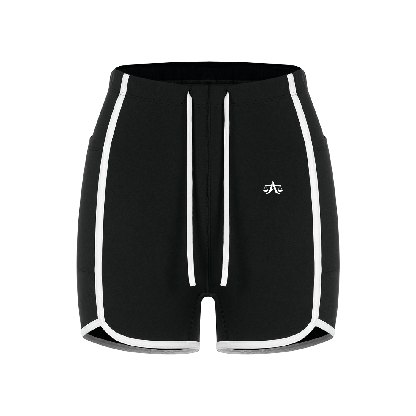 A.MP colour block yoga shorts with A.MP logo detail on the leg