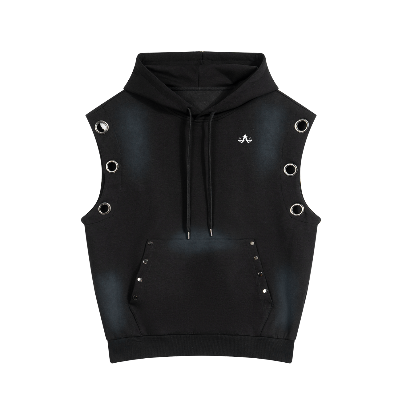 A.MP Grommet Sleeveless Hoodie — Invest In Yourself back print view