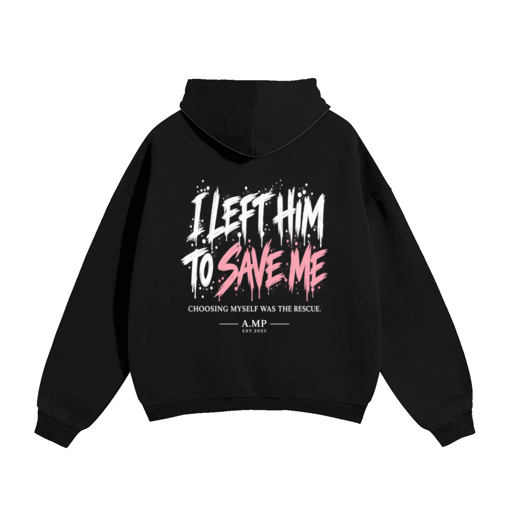 A.MP Left Him To Save Me oversized fleeced hoodie alternate product view