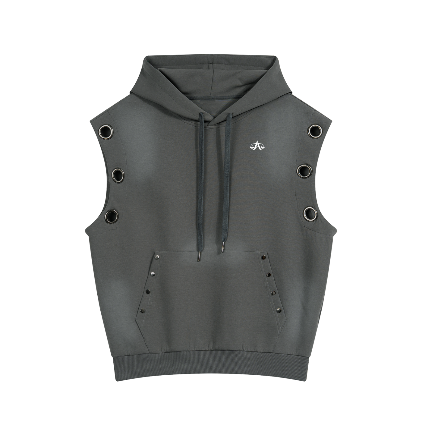 A.MP Grommet Sleeveless Hoodie — fit detail