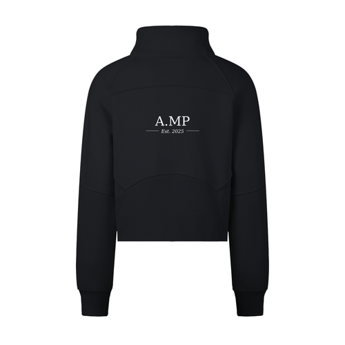 A.MP Cropped Half-Zip Sweatshirt — back view