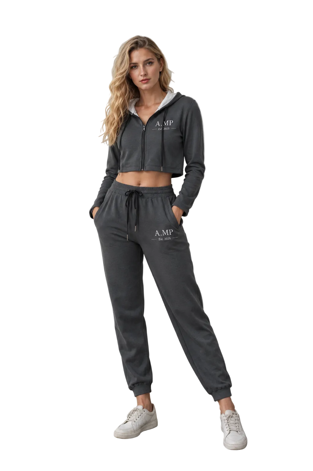 A.MP -  Women's Crop Hoodie Sports Set