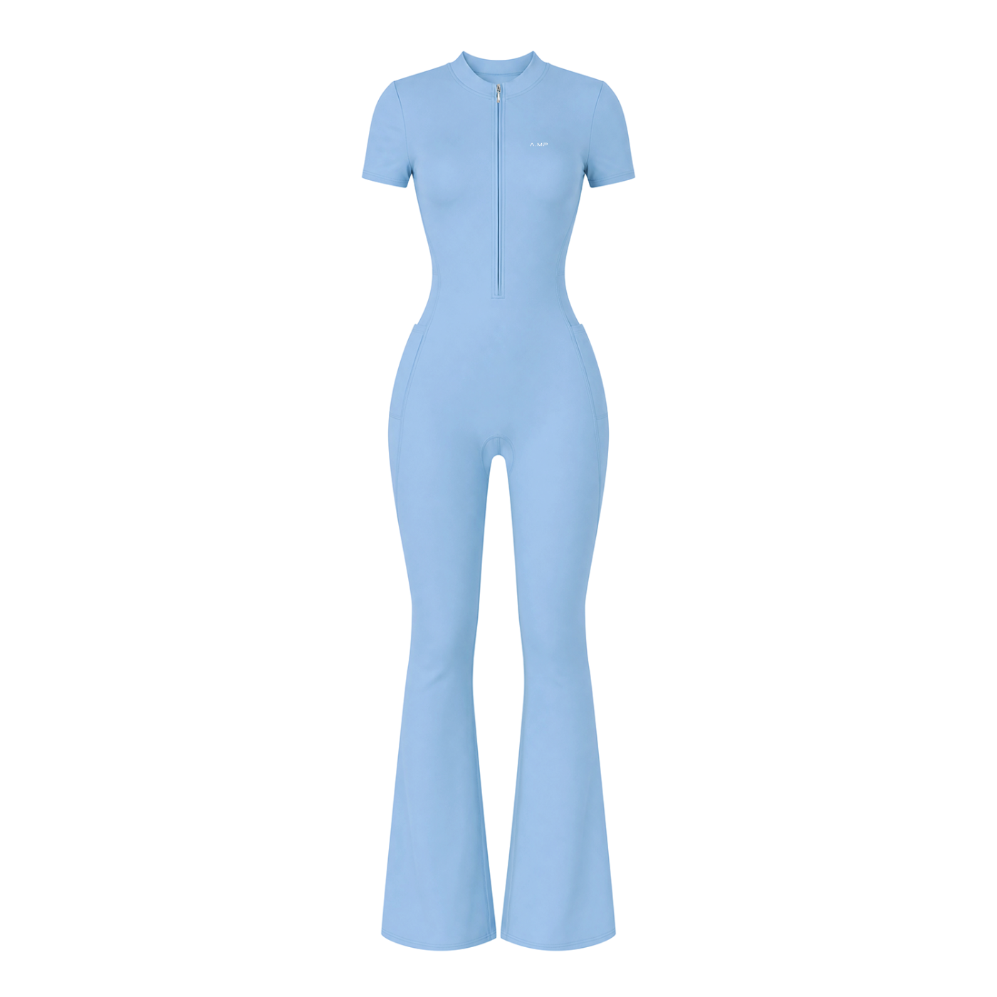 A.MP - Women’s Vision Tight Flared Leg Quarter-Zip Jumpsuit