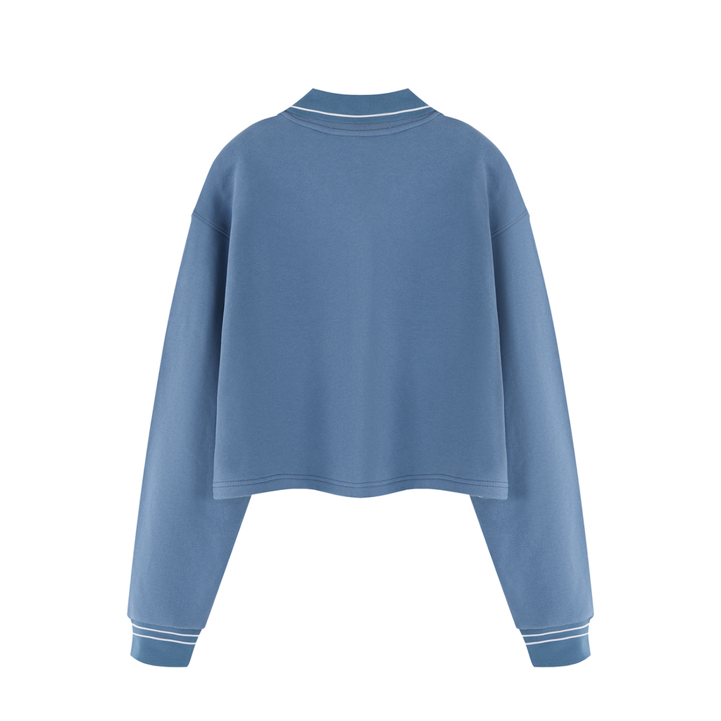 A.MP Cropped Collared Sweatshirt — fit detail
