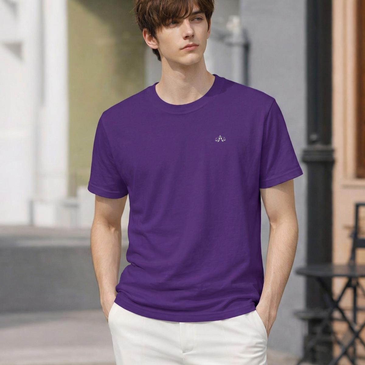 A.MP Men's DTF Printed T-Shirt — purple colour option