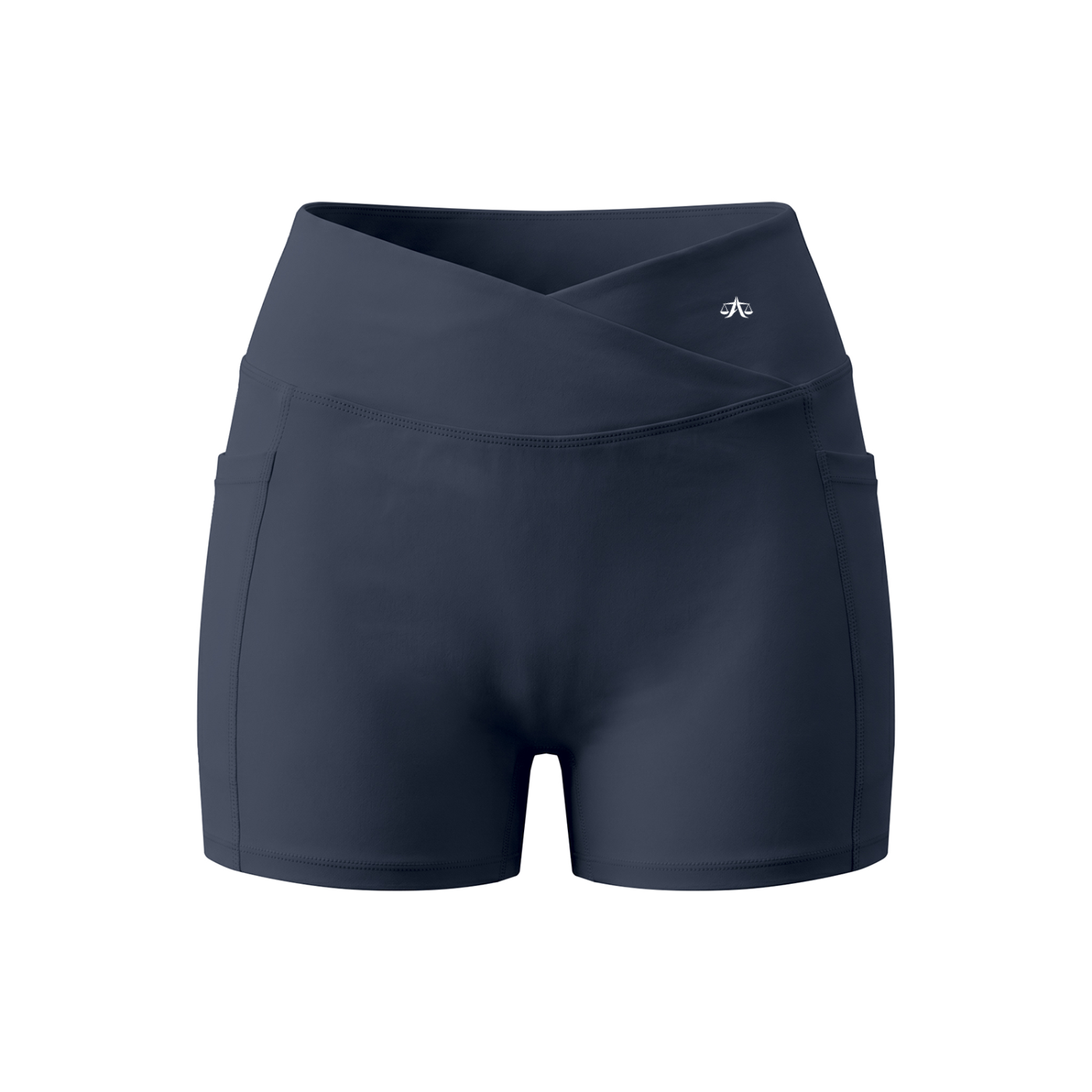 A.MP Women's High-Rise Pocket Yoga Shorts with A.MP Scale logo detail