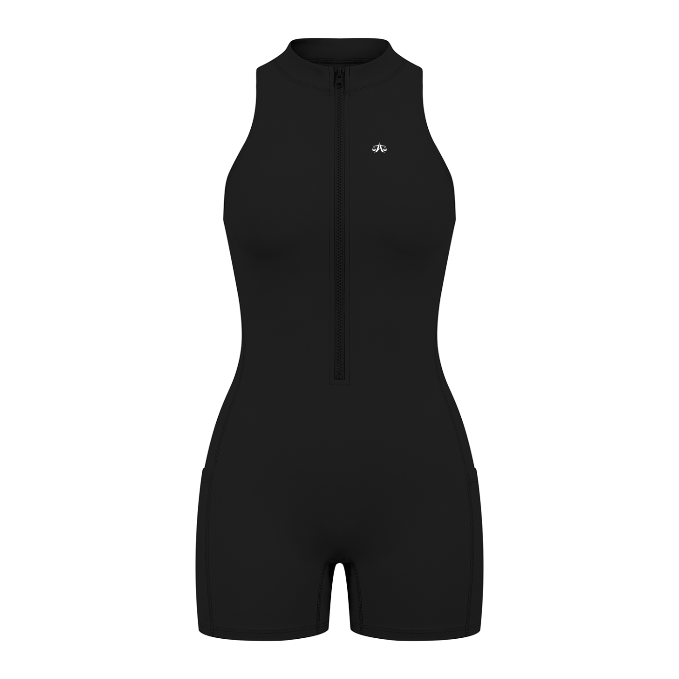 A.MP Women's Quarter-Zip Yoga Romper — navy colour option