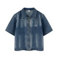 A.MP - Vision Vintage Washed Full-Zip Denim Shirt