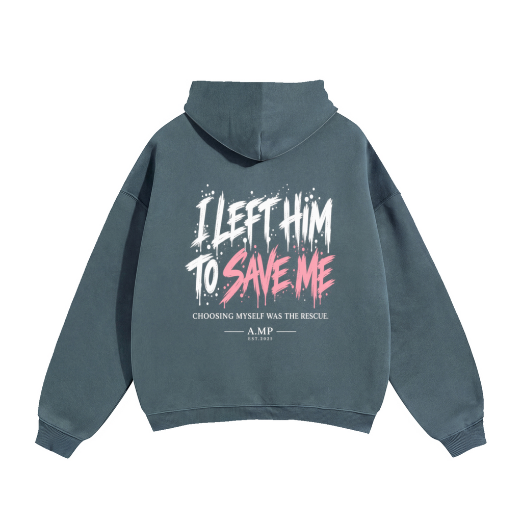 A.MP Left Him To Save Me oversized fleeced hoodie alternate product view