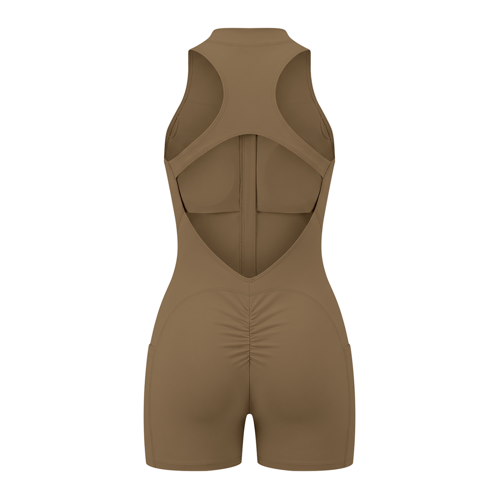 A.MP Women's Quarter-Zip Yoga Romper