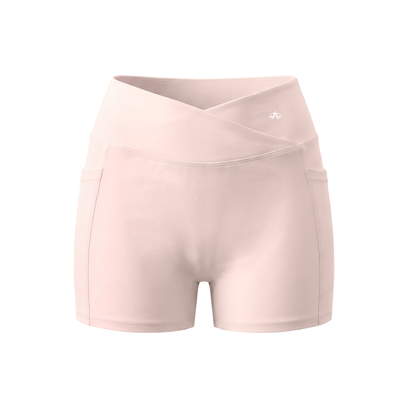 Fit detail of A.MP Women's High-Rise Pocket Yoga Shorts