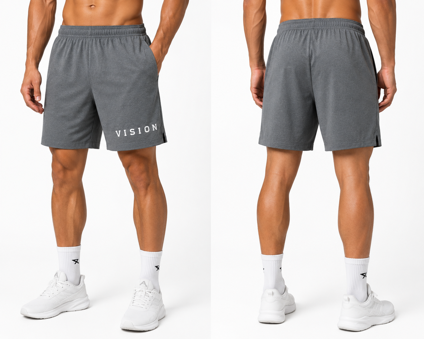 A.MP - Vision Men’s Loose Fit Elastic Waist Shorts