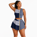 A.MP Women's Court Luxe Triple-Layer Skirt Set — premium activewear, front view