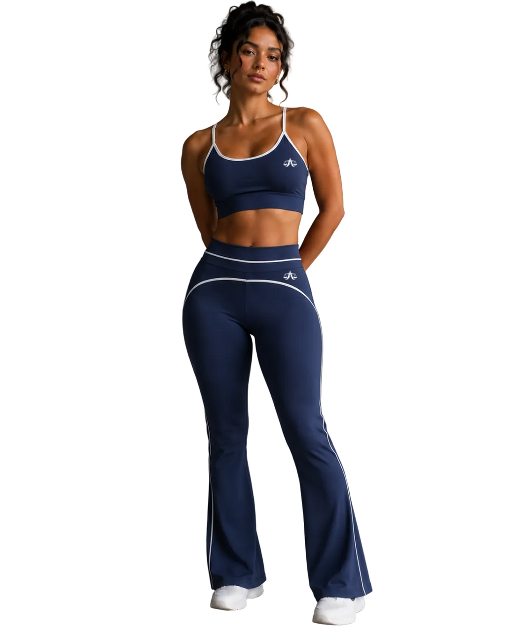A.MP Women's High-Rise Flared Yoga Pants in a sculpting four-way stretch