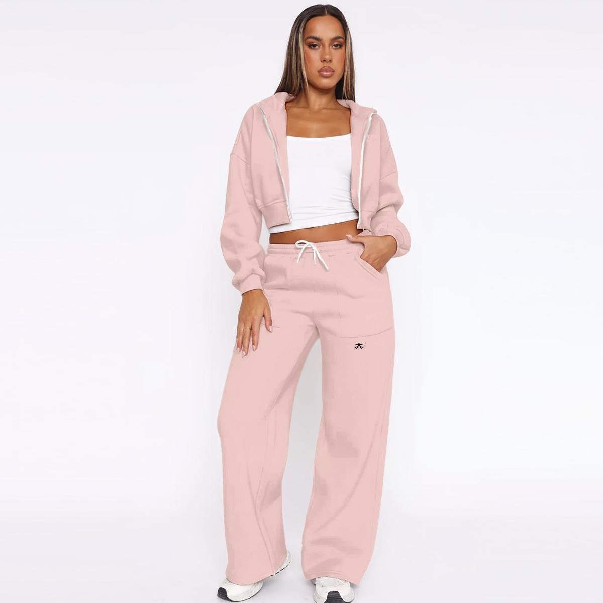 A.MP Women's Fleece Tracksuit Set — pink colour option