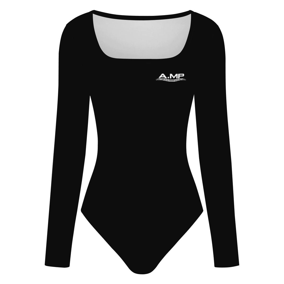 A.MP women's square neck long sleeve bodysuit