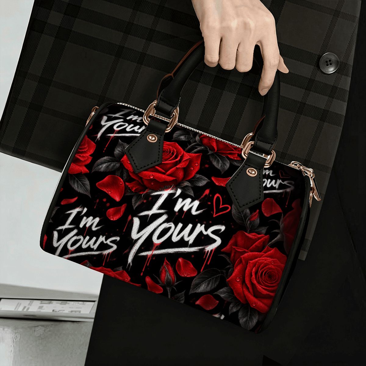 A.MP PU leather barrel crossbody bag