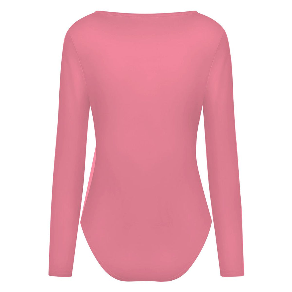 A.MP women's pink square neck long sleeve bodysuit
