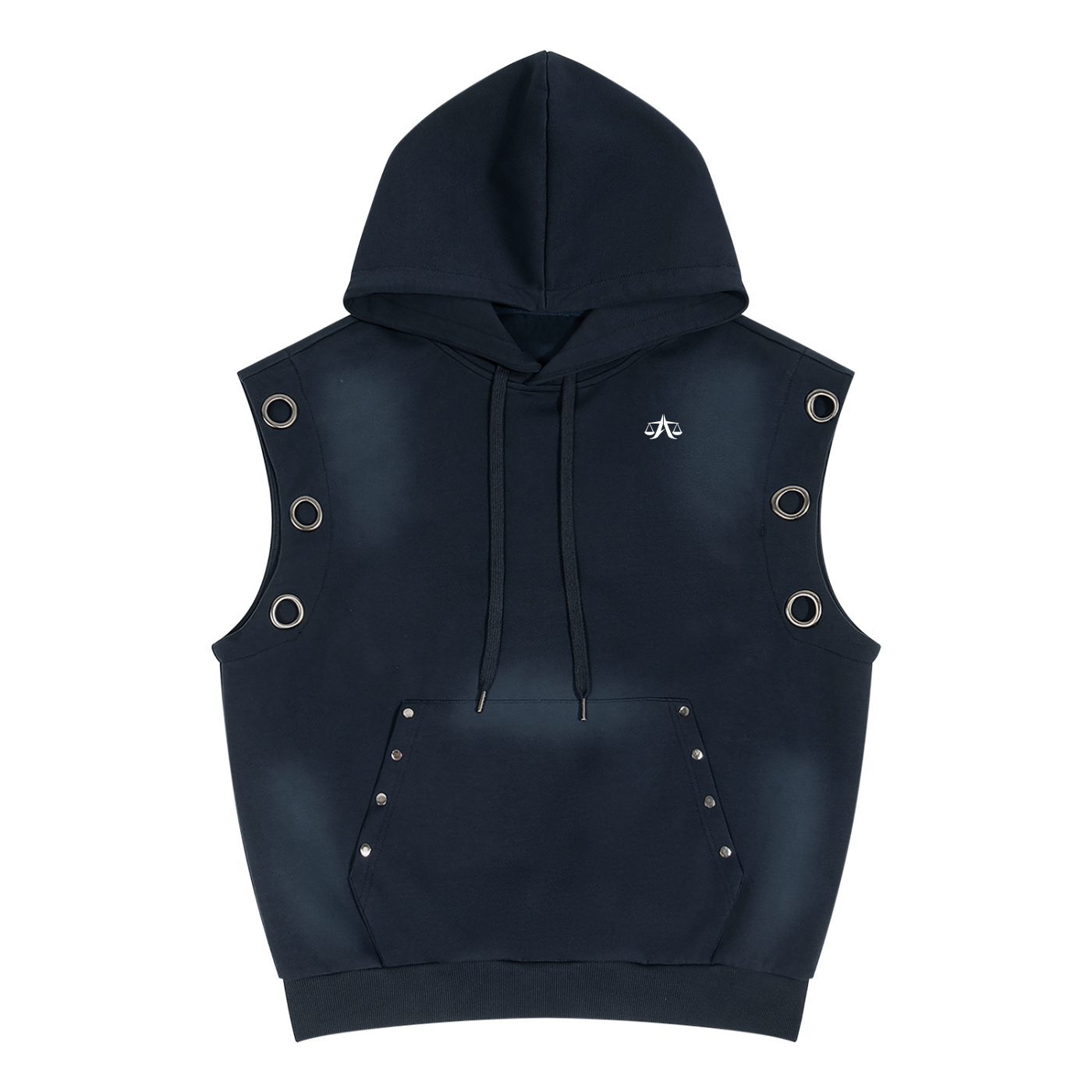A.MP Grommet Sleeveless Hoodie — hood detail